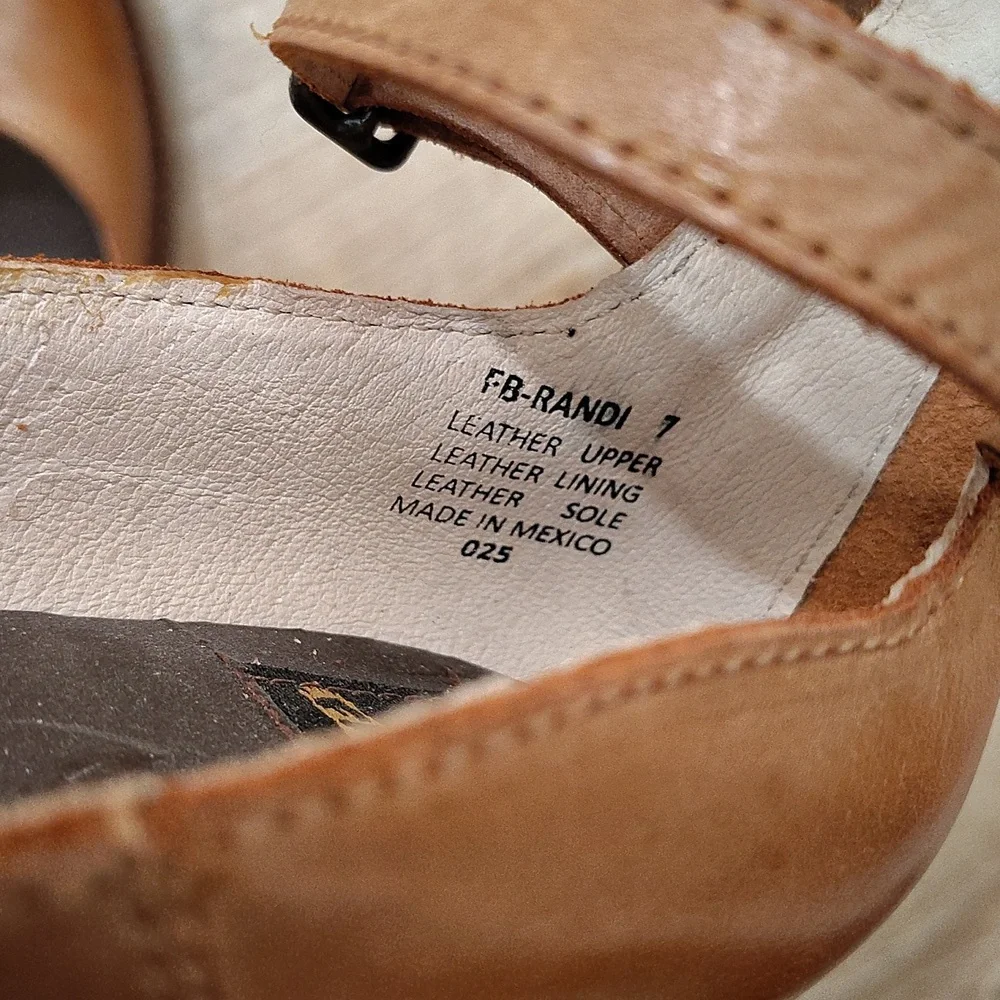 freebird Tan Leather Multi-Strap Block Heel Pumps - Picture 12 of 16